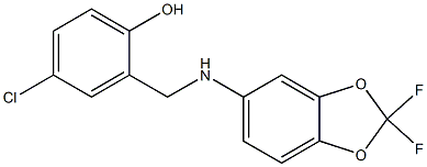 4-chloro-2-{[(2,2-difluoro-2H-1,3-benzodioxol-5-yl)amino]methyl}phenol Structure