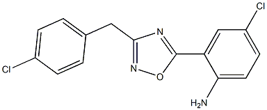 4-chloro-2-{3-[(4-chlorophenyl)methyl]-1,2,4-oxadiazol-5-yl}aniline Structure