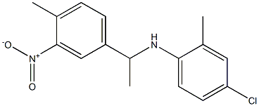 4-chloro-2-methyl-N-[1-(4-methyl-3-nitrophenyl)ethyl]aniline Structure