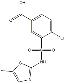 4-chloro-3-[(5-methyl-1,3-thiazol-2-yl)sulfamoyl]benzoic acid 구조식 이미지