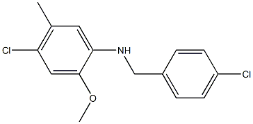 4-chloro-N-[(4-chlorophenyl)methyl]-2-methoxy-5-methylaniline Structure