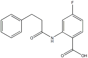 4-fluoro-2-(3-phenylpropanamido)benzoic acid 구조식 이미지