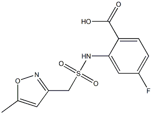 4-fluoro-2-[(5-methyl-1,2-oxazol-3-yl)methanesulfonamido]benzoic acid 구조식 이미지