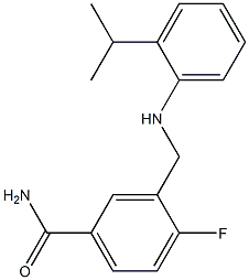 4-fluoro-3-({[2-(propan-2-yl)phenyl]amino}methyl)benzamide 구조식 이미지