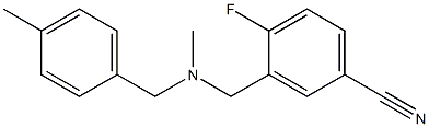 4-fluoro-3-({methyl[(4-methylphenyl)methyl]amino}methyl)benzonitrile Structure