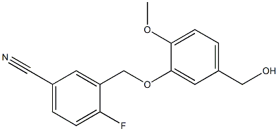4-fluoro-3-[5-(hydroxymethyl)-2-methoxyphenoxymethyl]benzonitrile 구조식 이미지