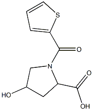 4-hydroxy-1-(thien-2-ylcarbonyl)pyrrolidine-2-carboxylic acid 구조식 이미지