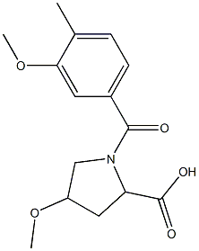 4-methoxy-1-(3-methoxy-4-methylbenzoyl)pyrrolidine-2-carboxylic acid Structure