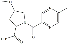 4-methoxy-1-[(5-methylpyrazin-2-yl)carbonyl]pyrrolidine-2-carboxylic acid 구조식 이미지