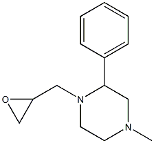 4-methyl-1-(oxiran-2-ylmethyl)-2-phenylpiperazine Structure