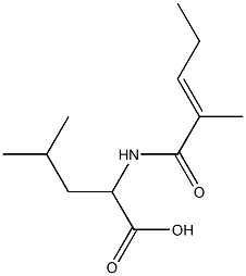 4-methyl-2-{[(2E)-2-methylpent-2-enoyl]amino}pentanoic acid Structure