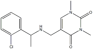 5-({[1-(2-chlorophenyl)ethyl]amino}methyl)-1,3-dimethyl-1,2,3,4-tetrahydropyrimidine-2,4-dione 구조식 이미지