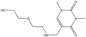 5-({[2-(2-hydroxyethoxy)ethyl]amino}methyl)-1,3-dimethyl-1,2,3,4-tetrahydropyrimidine-2,4-dione 구조식 이미지