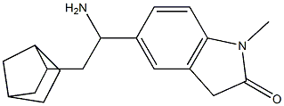 5-(1-amino-2-{bicyclo[2.2.1]heptan-2-yl}ethyl)-1-methyl-2,3-dihydro-1H-indol-2-one Structure