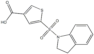 5-(2,3-dihydro-1H-indole-1-sulfonyl)thiophene-3-carboxylic acid Structure