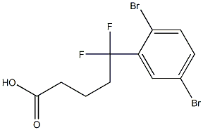 5-(2,5-dibromophenyl)-5,5-difluoropentanoic acid 구조식 이미지