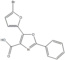 5-(5-bromofuran-2-yl)-2-phenyl-1,3-oxazole-4-carboxylic acid 구조식 이미지