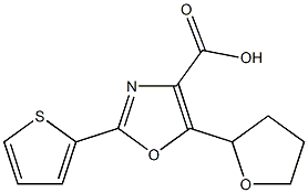 5-(oxolan-2-yl)-2-(thiophen-2-yl)-1,3-oxazole-4-carboxylic acid 구조식 이미지