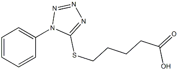 5-[(1-phenyl-1H-1,2,3,4-tetrazol-5-yl)sulfanyl]pentanoic acid 구조식 이미지