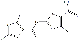 5-[(2,5-dimethyl-3-furoyl)amino]-3-methylthiophene-2-carboxylic acid 구조식 이미지