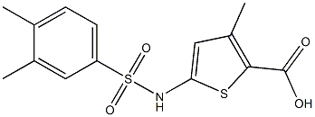 5-[(3,4-dimethylbenzene)sulfonamido]-3-methylthiophene-2-carboxylic acid Structure