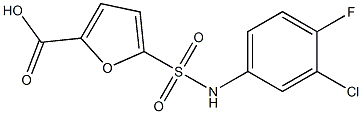 5-[(3-chloro-4-fluorophenyl)sulfamoyl]furan-2-carboxylic acid Structure