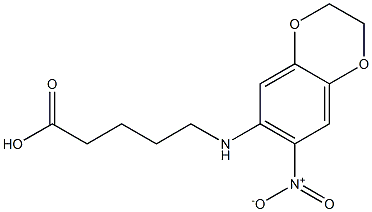 5-[(7-nitro-2,3-dihydro-1,4-benzodioxin-6-yl)amino]pentanoic acid Structure