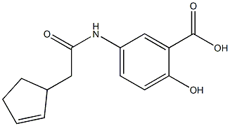 5-[(cyclopent-2-en-1-ylacetyl)amino]-2-hydroxybenzoic acid 구조식 이미지