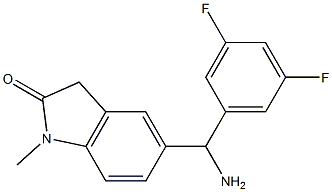 5-[amino(3,5-difluorophenyl)methyl]-1-methyl-2,3-dihydro-1H-indol-2-one Structure