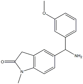 5-[amino(3-methoxyphenyl)methyl]-1-methyl-2,3-dihydro-1H-indol-2-one Structure