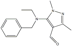 5-[benzyl(ethyl)amino]-1,3-dimethyl-1H-pyrazole-4-carbaldehyde 구조식 이미지