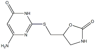 5-{[(4-amino-6-oxo-1,6-dihydropyrimidin-2-yl)sulfanyl]methyl}-1,3-oxazolidin-2-one 구조식 이미지