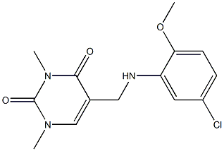 5-{[(5-chloro-2-methoxyphenyl)amino]methyl}-1,3-dimethyl-1,2,3,4-tetrahydropyrimidine-2,4-dione 구조식 이미지