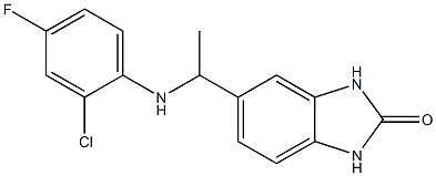 5-{1-[(2-chloro-4-fluorophenyl)amino]ethyl}-2,3-dihydro-1H-1,3-benzodiazol-2-one 구조식 이미지