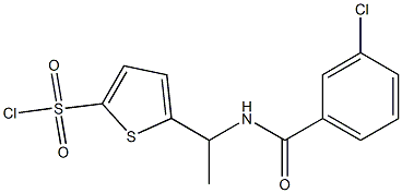 5-{1-[(3-chlorophenyl)formamido]ethyl}thiophene-2-sulfonyl chloride 구조식 이미지