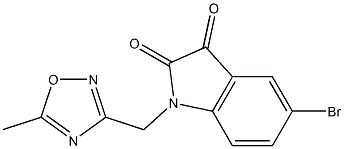 5-bromo-1-[(5-methyl-1,2,4-oxadiazol-3-yl)methyl]-2,3-dihydro-1H-indole-2,3-dione 구조식 이미지