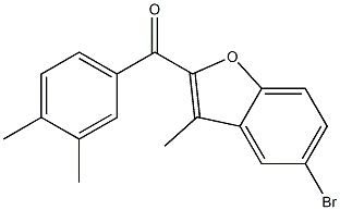 5-bromo-2-[(3,4-dimethylphenyl)carbonyl]-3-methyl-1-benzofuran 구조식 이미지