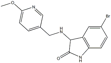 5-bromo-3-{[(6-methoxypyridin-3-yl)methyl]amino}-2,3-dihydro-1H-indol-2-one 구조식 이미지