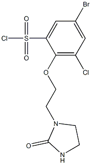 5-bromo-3-chloro-2-[2-(2-oxoimidazolidin-1-yl)ethoxy]benzene-1-sulfonyl chloride Structure