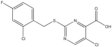 5-chloro-2-[(2-chloro-4-fluorobenzyl)thio]pyrimidine-4-carboxylic acid Structure