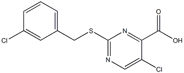 5-chloro-2-[(3-chlorobenzyl)thio]pyrimidine-4-carboxylic acid 구조식 이미지