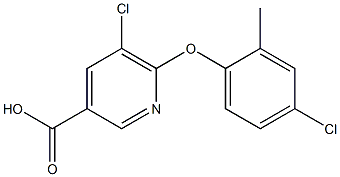 5-chloro-6-(4-chloro-2-methylphenoxy)pyridine-3-carboxylic acid Structure