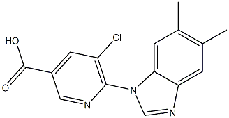 5-chloro-6-(5,6-dimethyl-1H-1,3-benzodiazol-1-yl)pyridine-3-carboxylic acid Structure