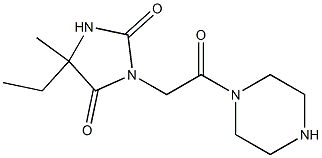 5-ethyl-5-methyl-3-(2-oxo-2-piperazin-1-ylethyl)imidazolidine-2,4-dione 구조식 이미지