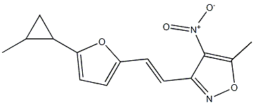 5-methyl-3-{(E)-2-[5-(2-methylcyclopropyl)-2-furyl]vinyl}-4-nitroisoxazole Structure