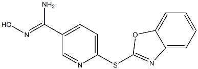 6-(1,3-benzoxazol-2-ylsulfanyl)-N'-hydroxypyridine-3-carboximidamide 구조식 이미지