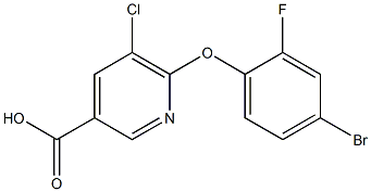 6-(4-bromo-2-fluorophenoxy)-5-chloropyridine-3-carboxylic acid 구조식 이미지