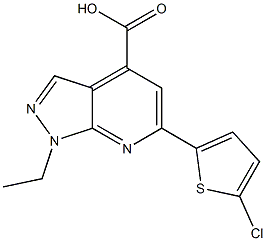 6-(5-chlorothiophen-2-yl)-1-ethyl-1H-pyrazolo[3,4-b]pyridine-4-carboxylic acid 구조식 이미지