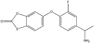 6-[4-(1-aminoethyl)-2-fluorophenoxy]-2H-1,3-benzoxathiol-2-one Structure