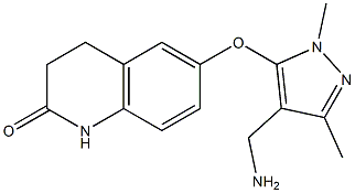 6-{[4-(aminomethyl)-1,3-dimethyl-1H-pyrazol-5-yl]oxy}-1,2,3,4-tetrahydroquinolin-2-one 구조식 이미지